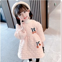 더쭈야 여아 원피스 유아동 키즈 공주 겨울원피스 누빔 핑크 자매 등원 유치원 나들이 행사