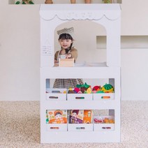종이 진열대 장난감 마트 마켓 시장 가게 아이스크림 놀이 가판대 종이집 정리함 겸용, 단품