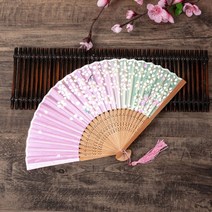키알리 벚꽃 한국 전통 무용 부채 부채춤 휴대용 접이식 부채 선물용