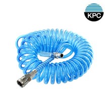 KPC 코일호스 투명 하늘색 에어 호스 콤프레샤 우레탄 카플링장착 부산달동네, 10mm X 6.5mm X 10m