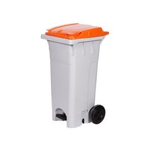 HDPE 상차용 페달형 아파트 음식물쓰레기통 STC-120P 음식물폐비닐수거함, 녹색