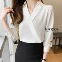 [카라] KARRA (77까지)크로스실키블라우스_KB2FBL047G
