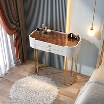 남쪽나무 북유럽 LED 조명 서랍 화장대 연예인 라운드 학생 공주 서랍 책상 확장형화장대, H02/80cm/테이블