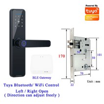 가정용 소형 금고 미니 지문 Tuya APP 전화 원격 제어 잠금 전기 암호 코드 번호 IC 카드 도어 키, 14 Black Tuya 170x22