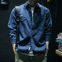 면 스트라이프 난방 Y 남자 민트색 논아이론 셔츠 린넨 파란색 여성 삼색 오버핏 빅사이즈 남성