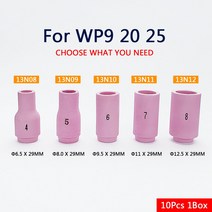 상자 당 10Pcs 29mm 13N08 13N09 13N10 13N11 13N12 TIG WP9 용 알루미나 노즐 20 25 용접 토치 액세서리, 01 10 PCS_03 13N10