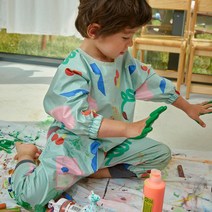 [문센가운] 율그란 아트플레이 유아미술가운 아기 전신 방수 미술 가운 촉감 놀이 옷 문센 어린이, 핑크