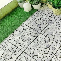 마당 발코니 베란다 정원 장식 셀프 인테리어 자갈 자기질 타일, 1개(한조각)30x30cm, 여러가지빛깔믹스자갈