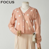 포커스 도트어깨퍼프가디건 FBS2B7PKC0187