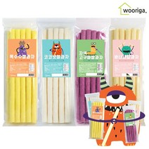 우리가스토리 대용량 코코넛쌀과자 125g(10개입)×4봉 40cm 스틱 뻥튀기 롱뻥 바나나 옥수수 자색고구마, 코코넛쌀과자 2봉＋자색고구마쌀과자 2봉