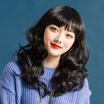 프리티레이디 볼륨이 풍성한 웨이브 컬 여성 통가발 웨이브펌 긴머리 여자 전체가발 트윙클, 더블프렌치사, 2내츄럴블랙