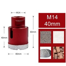 6-68mm m14 다이아몬드 코어 드릴 비트 홀 톱 컷 스톤 도자기 타일 유리 건조습식 드릴링 도자기 타일화강암대리석, 협력사, 40mm