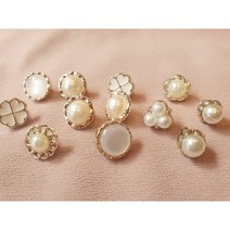 의류 부자재 블라우스 꽃잎 진주 단추 보석 눈알 미니 수선 셔츠 옷만들기 장식 13mm 10mm 12mm, 뫼비우스