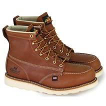 쏘로굿Thorogood American Heritage 15.2cm(6인치) 남성용 스틸 토 작업 부츠 - 목 토 미끄럼 방지 웨지 밑창 및 편안한 안창이 있는 풀 그레인 가죽