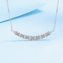 웃는 얼굴 moissanite 목걸이 쇄골 체인