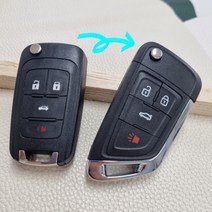 쉐보레 BM형 아베오세단 아베오해치백 라세티프리미어 올란도 트랙스 크루즈 어메이징크루즈 알페온 카마로SS 말리부 스파크 임팔라 리모컨 폴딩키 스마트키 교체용 호환용 쉐보레 케이스, 4B
