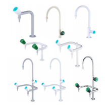 [내화학인증 수전 7종모음] 실험실수전 3구 2구 1구 수전 실험대 싱크대 화학수전 내부식수전 내화학성능인증 WJH0233C-1 수도꼭지, 3구 수전(흰색)WJH1311-1