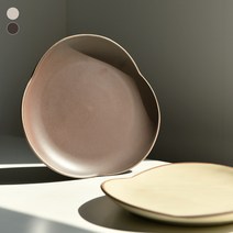 리빙메드 시에접시 도자기 접시 식기세트 반무광 플레이트 신혼부부 집들이 선물, 세피아