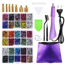 핫픽스DIY hotfix applicator핫픽스 라인 석 세트 반짝이 크리스탈 스톤 의류 장식에 대 한 strass에 철 Rh, 08 DMC-Purple-ABC_01 EU plug