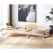 거실용 테이블 우드슬랩 좌탁 좌식 긴테이블 거실 밥상, 블랙_800