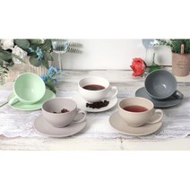 북유럽 색깔 무광 빈티지 커피잔 넓은 라떼잔 예쁜커피잔 예쁜컵 커피숍 손님맞이 손님용 추천, 베이지