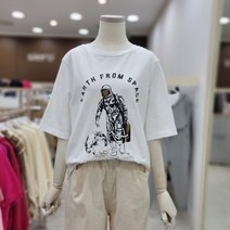 시에로 우주인 프린트 반팔 티셔츠-SF2TSF116