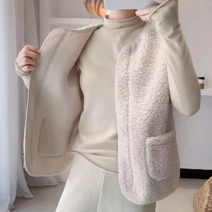 여성 뽀글이 노카라 집업 조끼/베스트 Bon-2219