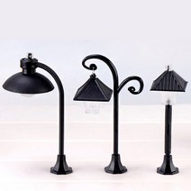 LED 붗빛 가로등 3종 미니어처 디오라마 화분 DIY 만들기 재료 미니어처 피규어, 3.원형 가로등