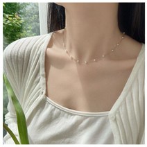 웜브리즈 14k gf 초커 진주 레이어드 목걸이