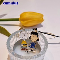 핸드메이드 찰리브라운 루시 금속책갈피 스누피 커플 북마크