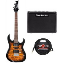 Ibanez GRX70QA GIO 6현 오른손잡이 일렉트릭 기타선버스트 번들 Blackstar FLY3 및 10피트 악기 케이블 포함3개 품목