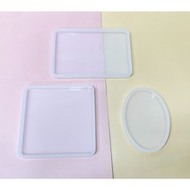 테라조 4종 트레이 몰드 택1 (타원 정사각 직사각 원형) 레진아트 석고방향제 재료, 3정사각