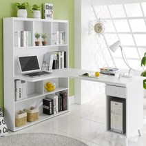 벰브레인 공법 튼튼 서재 L자형 코너 책상 1600 24평 주니어룸, 웬지화이트