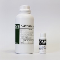 축합형 액상실리콘 1kg+경화제포함(몰드제작용), 흰색(투명), oms2125(경도25)