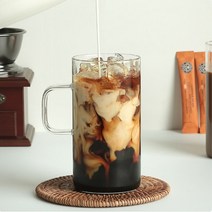 캡슐 커피잔 내열 유리컵 5종 1p 홈카페유리잔 투명유리잔 손잡이유리컵 심플한내열유리, 인크레마 유리컵 500ml (1p), 인크레마유리컵500ml(1p)