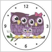 아이아트십자수 S5D-시계시리즈(시계포함) 보석십자수 큐빅십자수 DIY, 부엉이가족