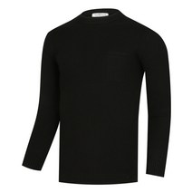 [파파브로] 남자 베이직 데일리 라운드 울 혼방 니트 DO-KN-204-검정