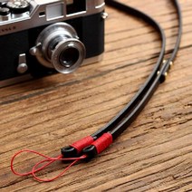 8mm 수제 카메라 스트랩 헤드 레이어 소가죽 복고풍 마이크로 싱글 로프-116560, 단일옵션, 20. [검정 가죽 붉은 실] 테더