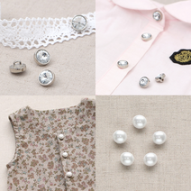 소잉데일리] 반콩 자개 진주 단추 모음 블라우스 원피스 의류 소품 다양한 디자인 여밈 장식 수선, 허그 77301, 9. 사이즈별 진주단추 세트