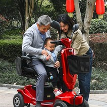장애인차 장애인 노약자 전동차 전기 4륜차 전동차, 블루  20A 리튬   70마일