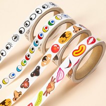 얼굴 만들기 재료 미술 초등학교 교구 취미 diy 어린이 키트 눈코입 롤스티커, 컬러눈