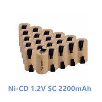 2-24pcs 스크루 드라이버 전기 드릴 sc 배터리 1.2v 2200mah sub c ni-cd 충전식 배터리 탭 전동 공구 nicd subc 셀, 8 개 배터리