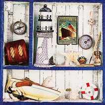 파스텔크래프트 ti-flair 냅킨아트 370534 Voyage de Mer 냅킨20매 33x33cm 2112, 20매입, 혼합색상