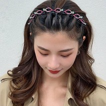 큐빅 집게머리띠 볼륨머리띠 벼머리 앞머리고정 얇은, 상품선택, 퍼플