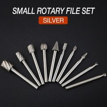 드러멜 드레멜 다용도조각기 10pcs 텅스텐 스틸 그라인딩 헤드 카바이드 버 세트 미니 드릴 다이아몬드 소재 tungstenio dremel 액세서리, Silver