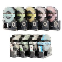 정품아닙니다. 엡손 호환 라벨 프린터 테잎 TAPE 테이프 카트리지 6mm 9mm 12mm 18mm 24mm 36mm 예쁜 파스텔 꽃모양 라벨 프린터 테이프, 라벨SS36KW흰색바탕/검정글씨