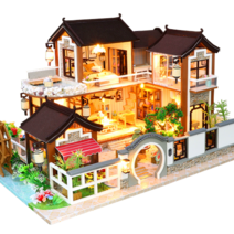 고쿠리 DIY 미니어처하우스 중대형 (한글설명서 동봉)미니어쳐 집만들기, 편백나무하우스