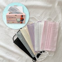 한지 필터 컬러 마스크 중 대형 50매 비말차단 여름 병원 약국 건강 미세먼지 방역 귀 안아픈 덴탈 블랙 핑크 회색 운동 마스크, 그레이