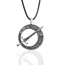 달 목걸이 14k 18k 원석 다크 소울 3 문 펜던트 언약 칼 가죽 로프 게임 스팀 펑크 쥬얼리