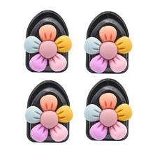 4PCS 동물 자동차 후크 벽 마운트 홈 장식 꽃 잡화 홀더 후크 다기능 마스크 키 주최자 옷걸이 옷걸이, Flower - 4 PCS